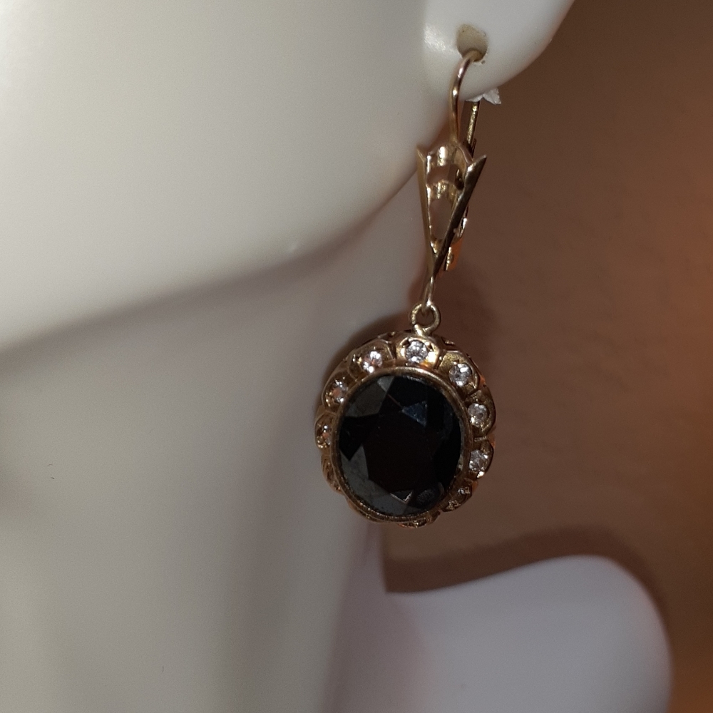14k gold Hematite white sapphires - Picture 6 of 9
